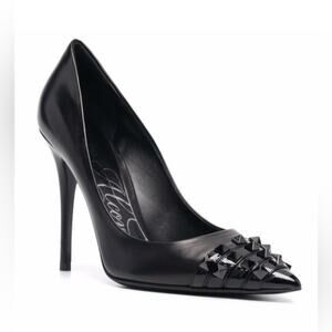 Valentino Garavani Black Rockstud Alcove Pumps Size 38 EUC Iconic Designer Heels